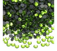 sourcing map Hotfix SS10 Lot de 2 880 strass ronds à dos plat en résine pour loisirs créatifs, vêtements, décoration d'ongles (SS10, vert vif)