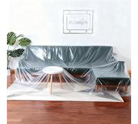 sourcing map Housse de canapé en plastique imperméable pour canapé sectionnel, lit sectionnel, déménagement et rangement, 20 m x 450 cm, transparente
