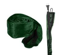 sourcing map Housse de chaîne de lustre en tissu de 12 m, 1 housse en velours pour cordon de suspension, cordon décoratif pour lustre, fil de câble lumineux, fermeture tactile, vert foncé