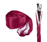 sourcing map Housse de chaîne de lustre en tissu de 12 m, 1 housse en velours pour cordon de suspension, cordon décoratif pour lustre, fil de câble lumineux en cristal, fermeture tactile, rouge foncé