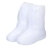 sourcing map Housse de chaussures imperméable XXL (US 8) antidérapante TPE réutilisable Surchaussures de pluie Galoshes Protections de chaussures de pluie avec fermeture éclair et boucle de sangle