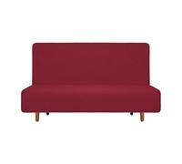 sourcing map Housse de protection extensible pour canapé-lit en polyester sans accoudoirs pour salon, longueur de 190 à 210 cm, rouge vin