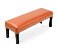 sourcing map Housse de protection imperméable pour banc de salle à manger rectangulaire en similicuir extensible pour bancs de piano, chaises de cuisine, salle à manger, 80 à 100,1 cm, orange