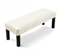 sourcing map Housse de protection imperméable pour banc de salle à manger rectangulaire en similicuir extensible pour bancs de piano, chaises de cuisine, salle à manger, 80 à 100,1 cm, beige