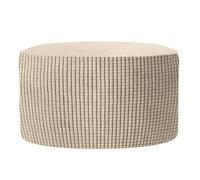 Sourcing Map Housse de protection pour ottoman ronde, en jacquard avec fond élastique, convient à un diamètre de 76cm-104cm / 29.9"-40.9", housses de repose-pieds extensibles pour la protection des