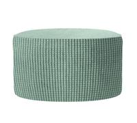 sourcing map Housse de protection pour ottoman ronde, en jacquard avec fond élastique, convient à un diamètre de 50cm-58cm/19.7"-22.8", housses de repose-pieds extensibles pour la protection des