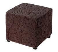 sourcing map Housse de repose-pieds extensible avec motif de feuilles avec protection élastique de repose-pieds pour salon, chambre à coucher, longueur 33 à 45,7 cm, café