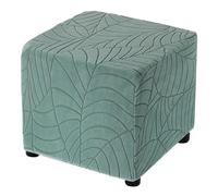 sourcing map Housse de repose-pieds extensible avec motif de feuilles avec protection élastique de repose-pieds pour salon, chambre à coucher, longueur de 33 à 45,7 cm, vert haricot
