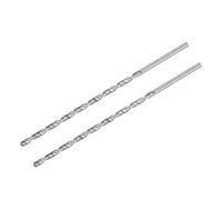 sourcing map HSS Foret Hélicoïdal Haute Vitesse Acier Extra Long Pointes 5mm Forage Diamètre 200mm Longueur 2 Pcs