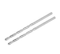 sourcing map HSS Foret Hélicoïdal Haute Vitesse Acier Extra Long Pointes 6.2mm Forage Diamètre 160mm Longueur 2 Pcs