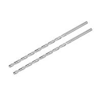 sourcing map HSS Foret Hélicoïdal Haute Vitesse Acier Extra Long Pointes 8mm Forage Diamètre 250mm Longueur 2 Pcs