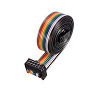 sourcing map IDC Arc en Ciel Câble Ruban Plat 10P A-Type FC/FC Connecteur 2.54mm Pas 1m