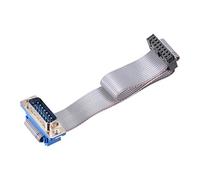 sourcing map IDC Câble Plat Fil Métal DB15 Mâle à FC-16 Femelle Connecteur 20cm Long Câble Nappe