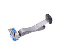 sourcing map IDC Câble Plat Fil Métal DB9 Femelle à FC-10 Femelle Connecteur 20cm Long Câble Nappe