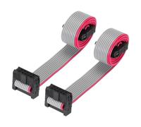 sourcing map IDC Lot de 2 câbles plats plats 10 broches, connecteur FC vers FC de 2 mm, longueur 30 cm, gris