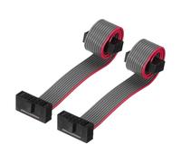 sourcing map IDC Lot de 2 câbles plats plats 10 broches, pas de 1,27 mm, connecteur FC vers FC, 10 cm de long, gris pour écran LED, DVD, ordinateur
