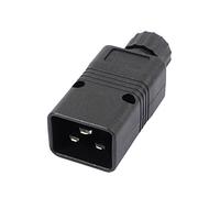 sourcing map IEC 320 C20 Recâblable Connecteur 16A/20A 250V Noir Mâle Entrée