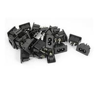 sourcing map IEC 320-C8 Mâle Connecteur Snap-in PCB Courbé Adaptateur AC 250V 2.5A 25pcs