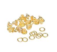 sourcing map Œillets Œillets avec Rondelles Trousse 6 x 3 x 4mm Cuivre Œillet Chrome Plaqué pour Bricolage or Artisanat Projets Laitonné 100 Ensemble