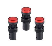 sourcing map Indicateur lumineux AC 220V Voyant LED rouge panneau encastré 5/8" 16mm 3pcs