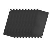 sourcing map Inoxydable Acier Étiquettes, 100 x 60mm Rectangulaire Gravure Carte avec 4 Trou pour Machine Plaque Identification DIY Étiquette, 10Pcs (Noir)