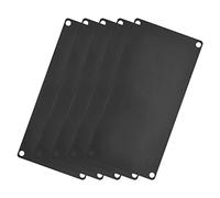 sourcing map Inoxydable Acier Étiquettes, 100 x 60mm Rectangulaire Gravure Carte avec 4 Trou pour Machine Plaque Identification DIY Étiquette, 5Pcs (Noir)