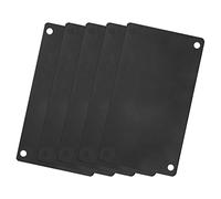 sourcing map Inoxydable Acier Étiquettes, 60 x 40mm Rectangulaire Gravure Carte avec 4 Trou pour Machine Plaque Identification DIY Étiquette, 5Pcs (Noir)