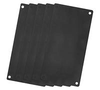 sourcing map Inoxydable Acier Étiquettes, 80 x 50mm Rectangulaire Gravure Carte avec 4 Trou pour Machine Plaque Identification DIY Étiquette, 5Pcs (Noir)