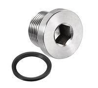 sourcing map Inoxydable Acier Interne Hexagonal Tête M20x1.5 Tuyau Raccord Bouchon avec Bague étanchéité pour Terminaisons Tuyaux