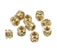 sourcing map Insert moleté Écrou M3 x 4mm L x 5mm Diamètre Extérieur Femelle Filetage Laiton Encastrement Écrou 120Pcs