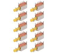 sourcing map Interrupteur bouton-poussoir DPDT 6 broche 1Position Verrouillage automatique Jaune DPDT 10Pcs
