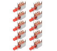 sourcing map Interrupteur bouton-poussoir DPDT 6 broche 1Position Verrouillage automatique Rouge DPDT 10Pcs