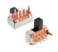 sourcing map Interrupteur glissière Horizontal 10Pcs 5mm DPDT 2P2T 6 Bornes PCB Panneau Verrouillage