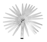 sourcing map Jauge d'épaisseur métrique de 0,02 à 1 mm, 26 lames, 10 cm, outil de mesure de l'écart en acier inoxydable 3CR13 pour réparation de valve de guitare bougie d'allumage