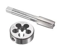 sourcing map Jeu de Tarauds et Filières Métriques M15 x 1,5 mm, Taraud à Filetage Machine avec Filière de Filetage Ronde, pour la Réparation de Filetage de Boulon à Écrou