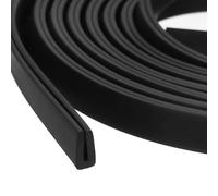 sourcing map Joint de finition en U, Bande de garde en caoutchouc de 3 m de longueur, Type plat, convient pour un bord de 0,5-1 mm, (5/32" L x 5/16" H) Noir