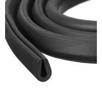 Sourcing map Joint de garniture de bord en U, Bande de joint en caoutchouc de 2 m de longueur Type rond pour bord de 2,5-3 mm, (7 mm L x 10 mm H) Noir