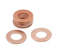 sourcing map Joint d'étanchéité 10pc 10mm Dia Interne rondelle cuivre Bouchon pour Voiture