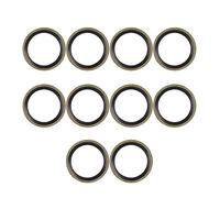 sourcing map Joint d'étanchéité à l'huile 10pcs M18 Ton Bronze Voiture Huile Moteur Plate Rondelle collée
