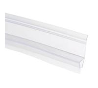 sourcing map Joint latéral de porte de douche, large en forme de H pour verre de 6,35 mm de long, bande d'étanchéité en silicone sans cadre, empêche les fuites et crée une barrière d'eau pour salle de