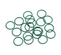 sourcing map Joints Toriques en Caoutchouc Fluoré 17mm OD 14mm ID 1,5mm Largeur FKM Joint Étanchéité pour Machines Plomberie Vert 20Pcs