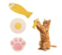 sourcing map Jouet résistant aux morsures d'herbe à chat, durable et intéressant, 3 types de dents de chat à mâcher remplies d'herbe à chat (œuf de patte de poisson, 3 pièces), conçu pour chambre
