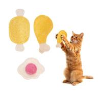 sourcing map Jouet résistant aux morsures d'herbe à chat, durable et intéressant, 3 types de dents de chat à mâcher remplies d'herbe à chat (jaune, blanc, rouge), conçu pour chambre/balcon/salon