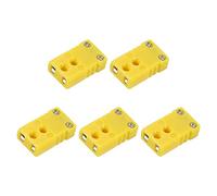 sourcing map K Type Thermocouple Fil Connecteurs Femelle Prise Adaptateur Haut Température 120°C(248°F) pour Thermocouple Capteur Sonde Jaune 5pcs