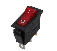 sourcing map KCD3 15A 250V AC ON/OFF Snap in bateau SPST interrupteur à bascule lumière rouge