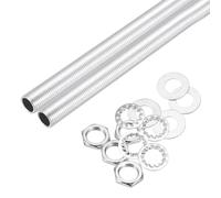 sourcing map Kit de 14 raccords de tuyau de lampe de 39,1 cm avec rondelles hexagonales, filetage fin M10 pour réparation de tubes creux - Assortiment de fixations pour lustre, plafonnier - Bricolage