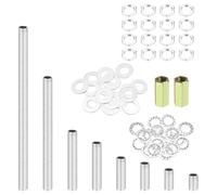 sourcing map Kit de 56 raccords de tuyaux de 8 tailles avec écrous hexagonaux, rondelles M10 à filetage fin pour tube creux - Assortiment de fixations pour montage de lustres, plafonniers, bricolage