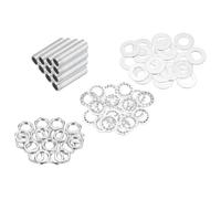 sourcing map Kit de 70 raccords de tuyau de lampe de 3 cm avec rondelles hexagonales, écrous hexagonaux, filetage fin M10 pour réparation de tubes creux - Assortiment de fixations pour lustres