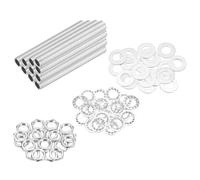 sourcing map Kit de 70 raccords de tuyau de lampe de 8,4 cm avec rondelles hexagonales, filetage fin M10 pour réparation de tubes creux - Assortiment de fixations pour lustre, plafonnier - Bricolage