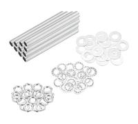 sourcing map Kit de 70 raccords de tuyau de lampe de 9,9 cm avec rondelles hexagonales, filetage fin M10 pour réparation de tubes creux - Assortiment de fixations pour lustre, plafonnier - Bricolage